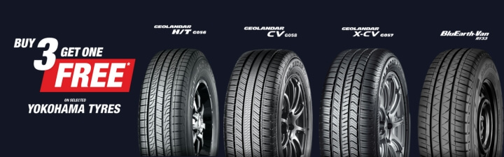 Buy 3 Get 1 Free on selected Yokohama tyres