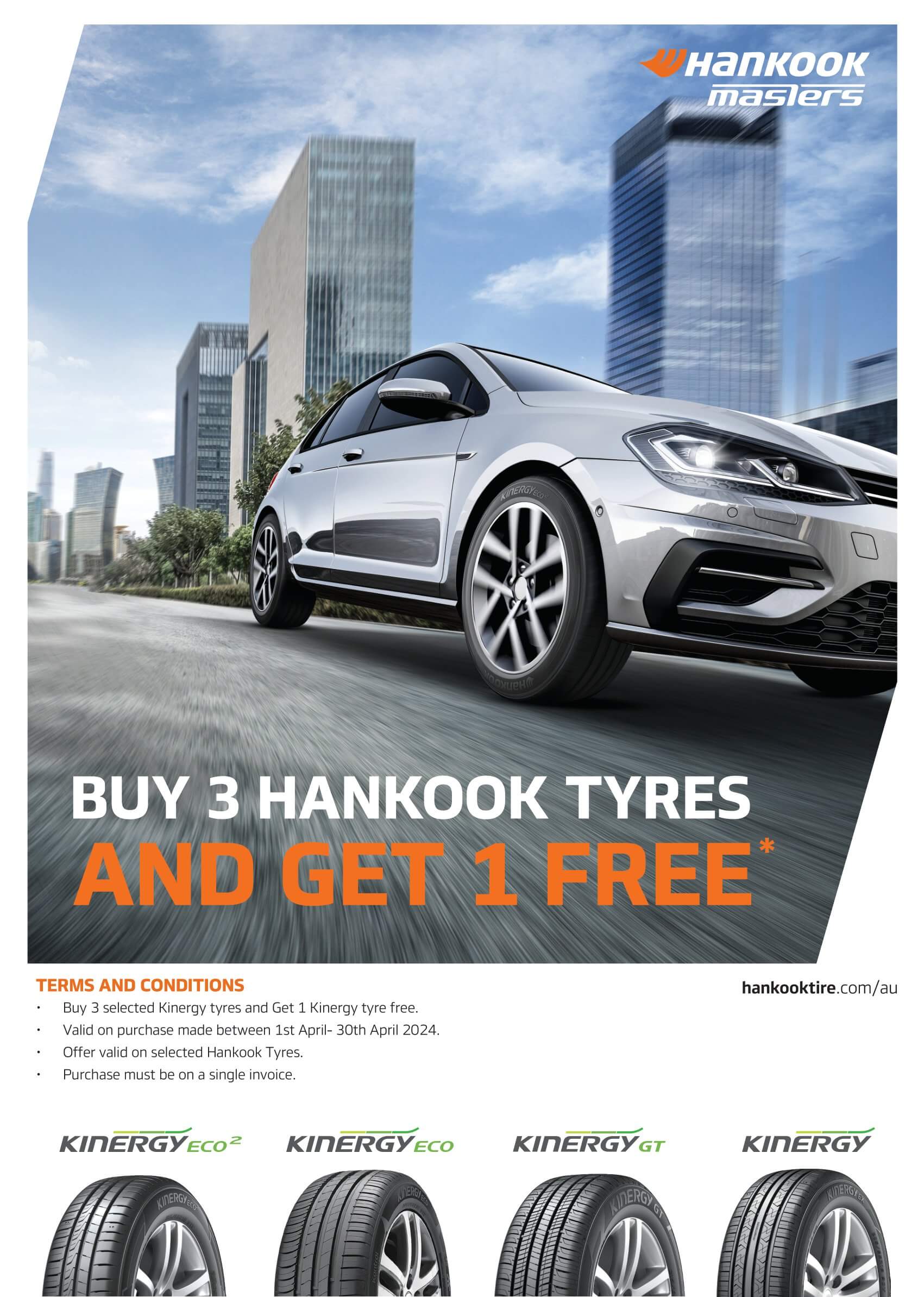 Buy 3 Hankook Tyres and get 1 free