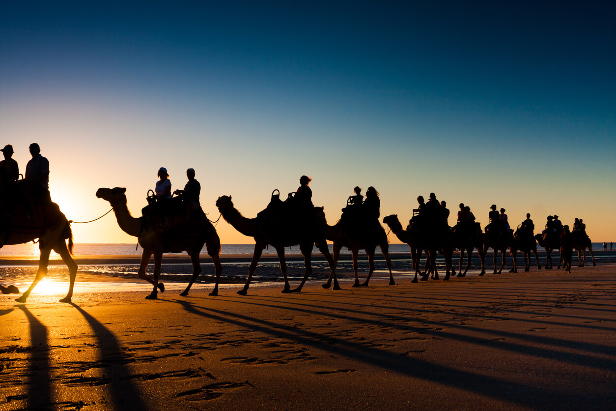 Camel ride on Cable Beach, Broome.