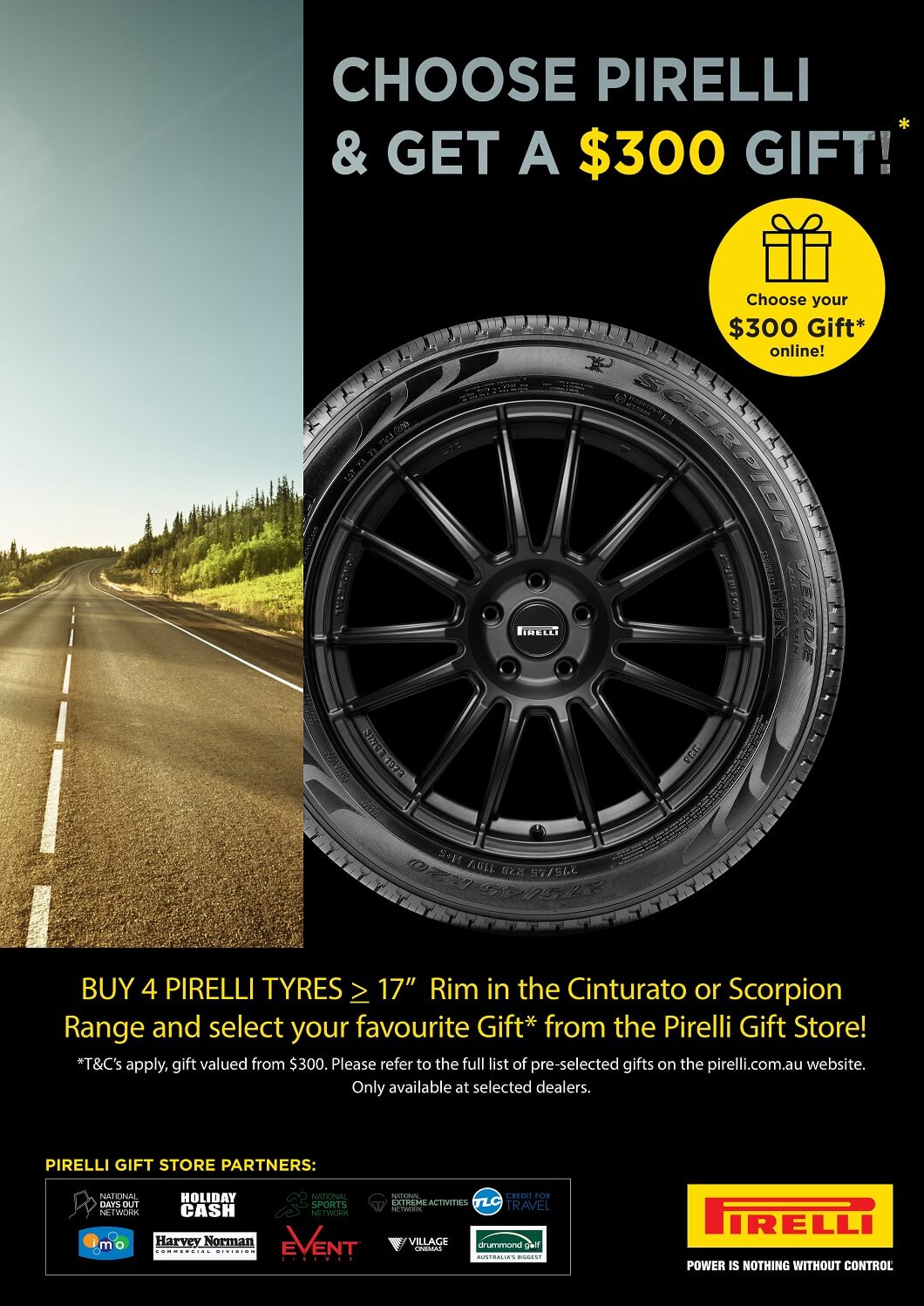 Choose Pirelli and get a $300 gift!