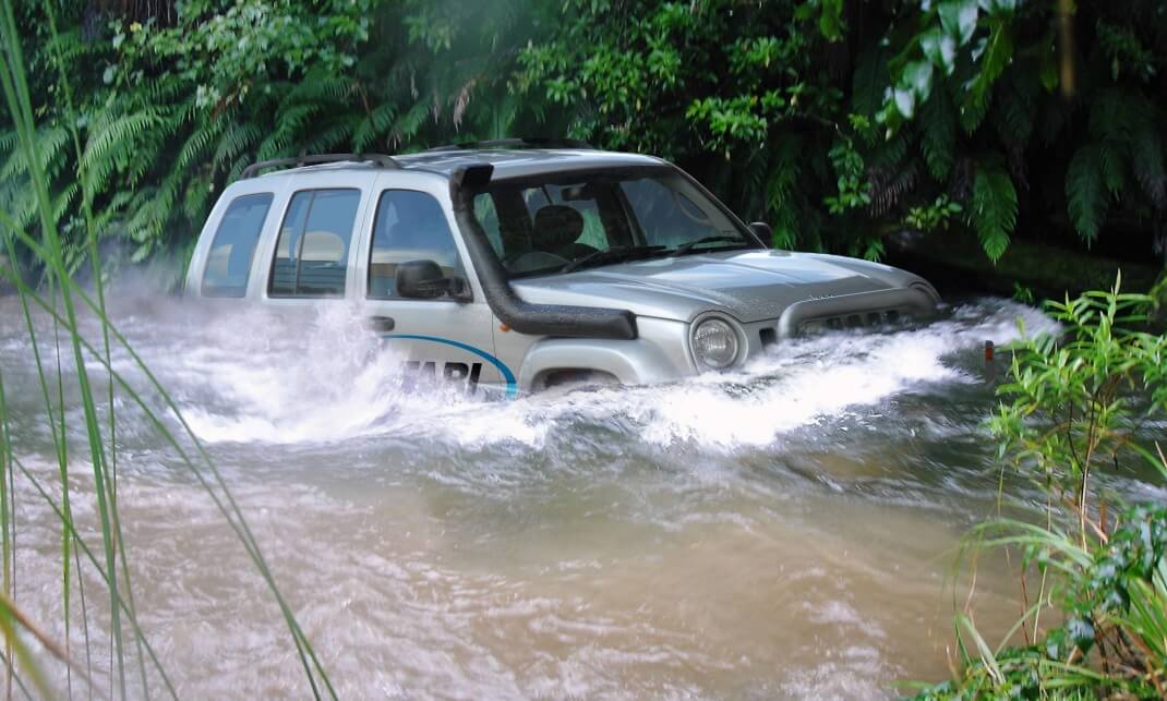 Car in water