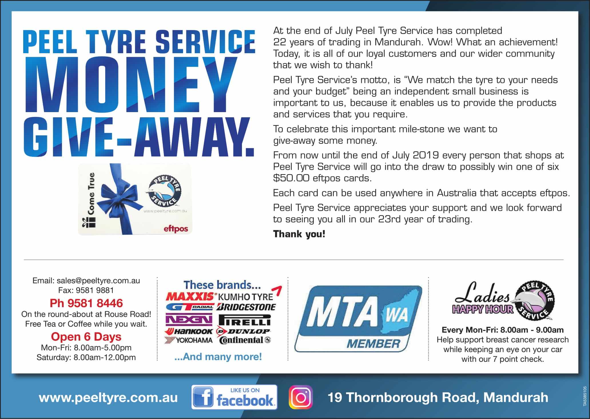 Peel Tyre Service - Money Give-Away