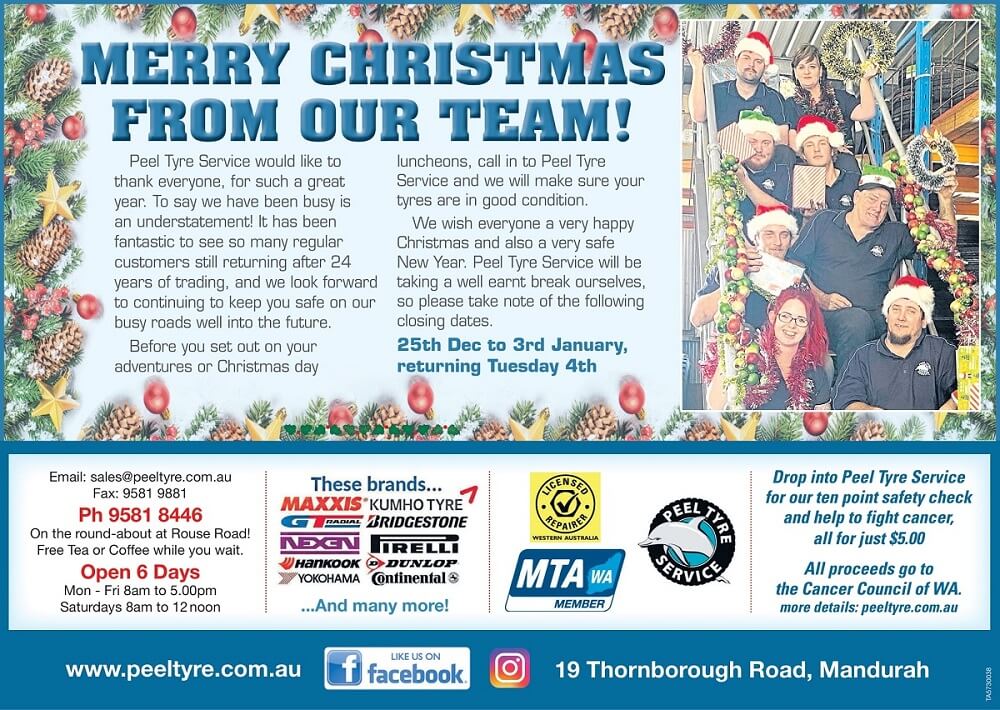 Merry Christmas from the team at Peel Tyre Service