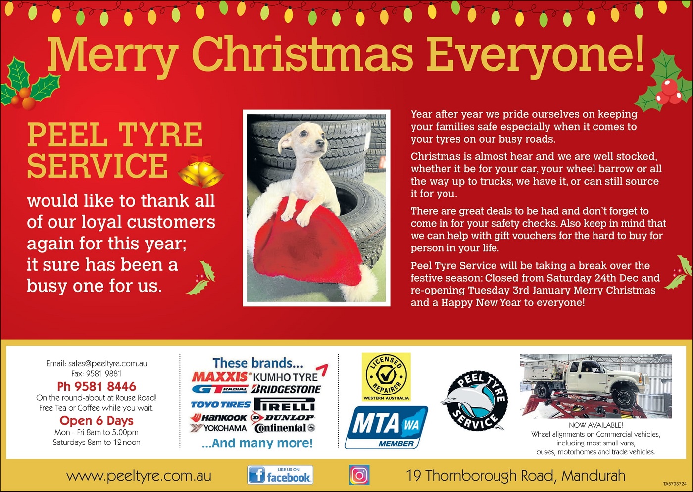 Merry Christmas from Peel Tyre Service