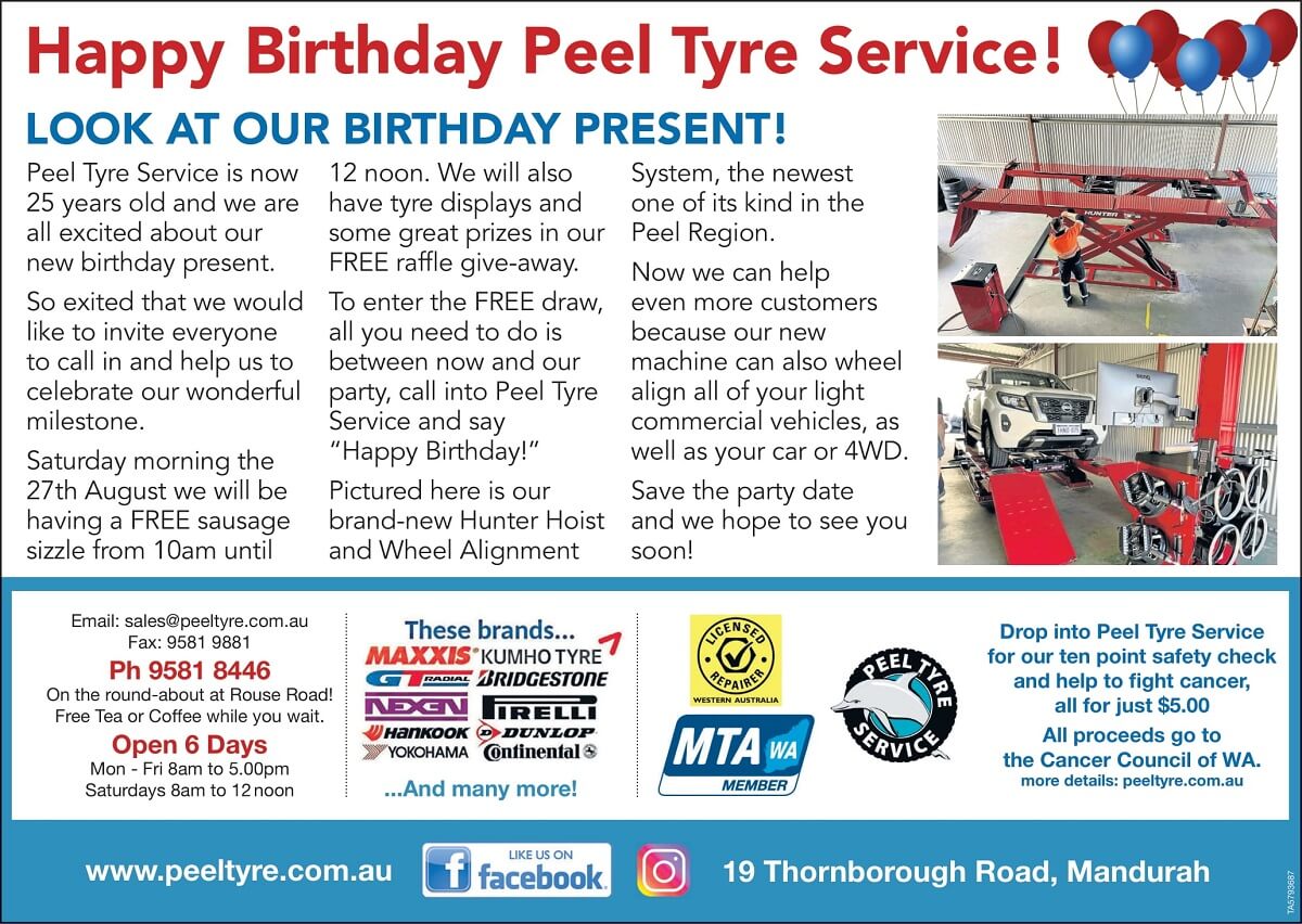 Happy 25 years to Peel Tyre Service!
