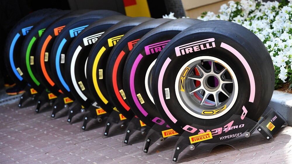 The complete lineup of Pirelli tyres specifically designed for the 2021 Formula One Championship season.
