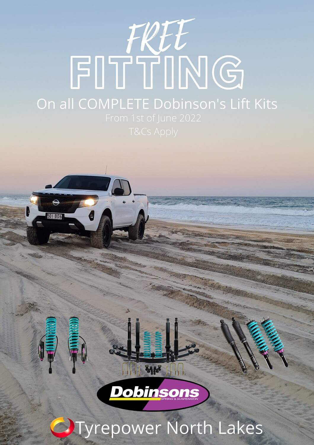 Free Fitting on all complete Dobinson's lift kits from 1st of June 2022