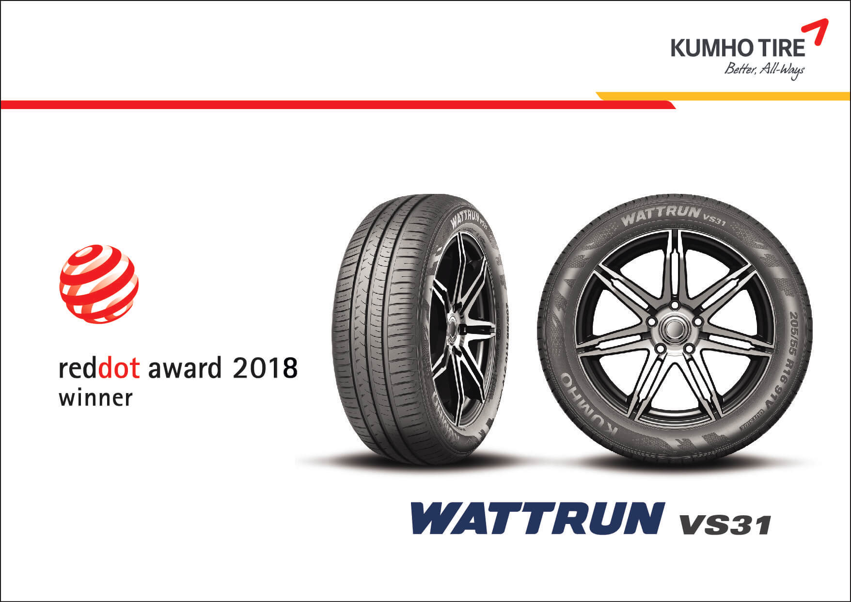 WATTRUN tyres by Kumho have been EV focused since 2013.
