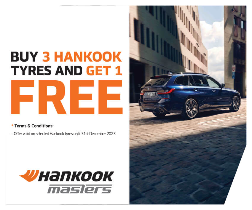 Buy 3 Hankook Tyres and Get 1 Free