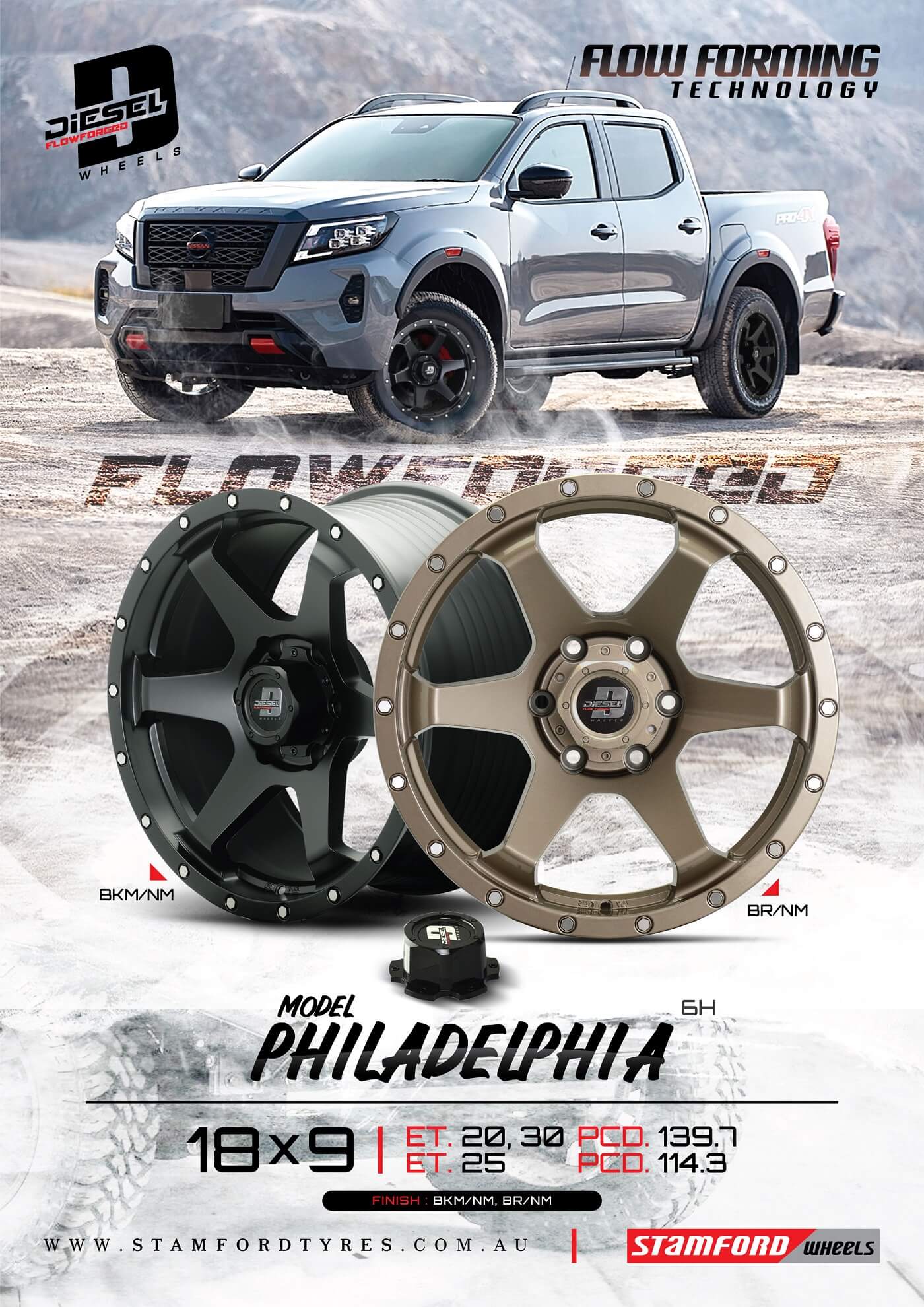 Diesel Philadelphia flo forged in 18x9 with a weight of only 9.7kg