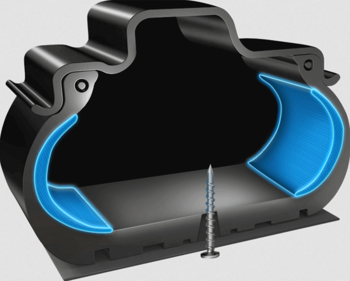 This diagram shows a screw piercing through the tyre as the sidewall’s hold the tyre in shape after losing pressure.