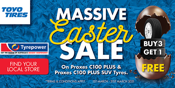 Massive Easter Sale - Buy 3 Get 1 Free on Proxes C100 Plus & Proxes C100 Plus SUV Tyres